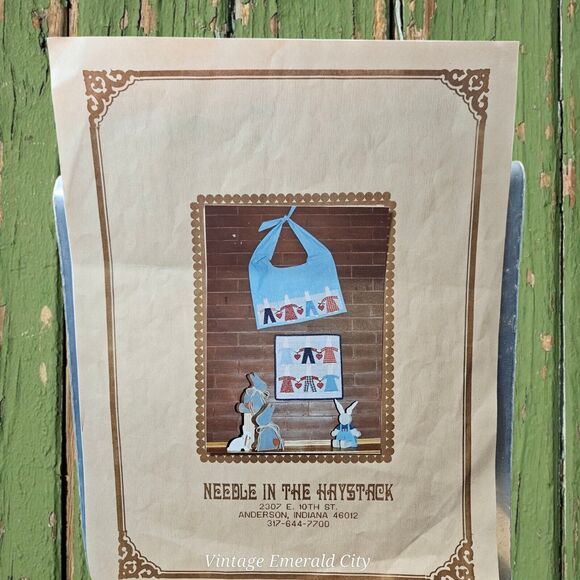 Vintage Quilting Pattern: Bunny Love Collar & Mini Quilt Needle in the Haystack - Picture 5 of 5